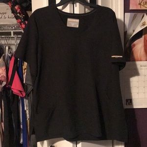Black sketchers scrub top